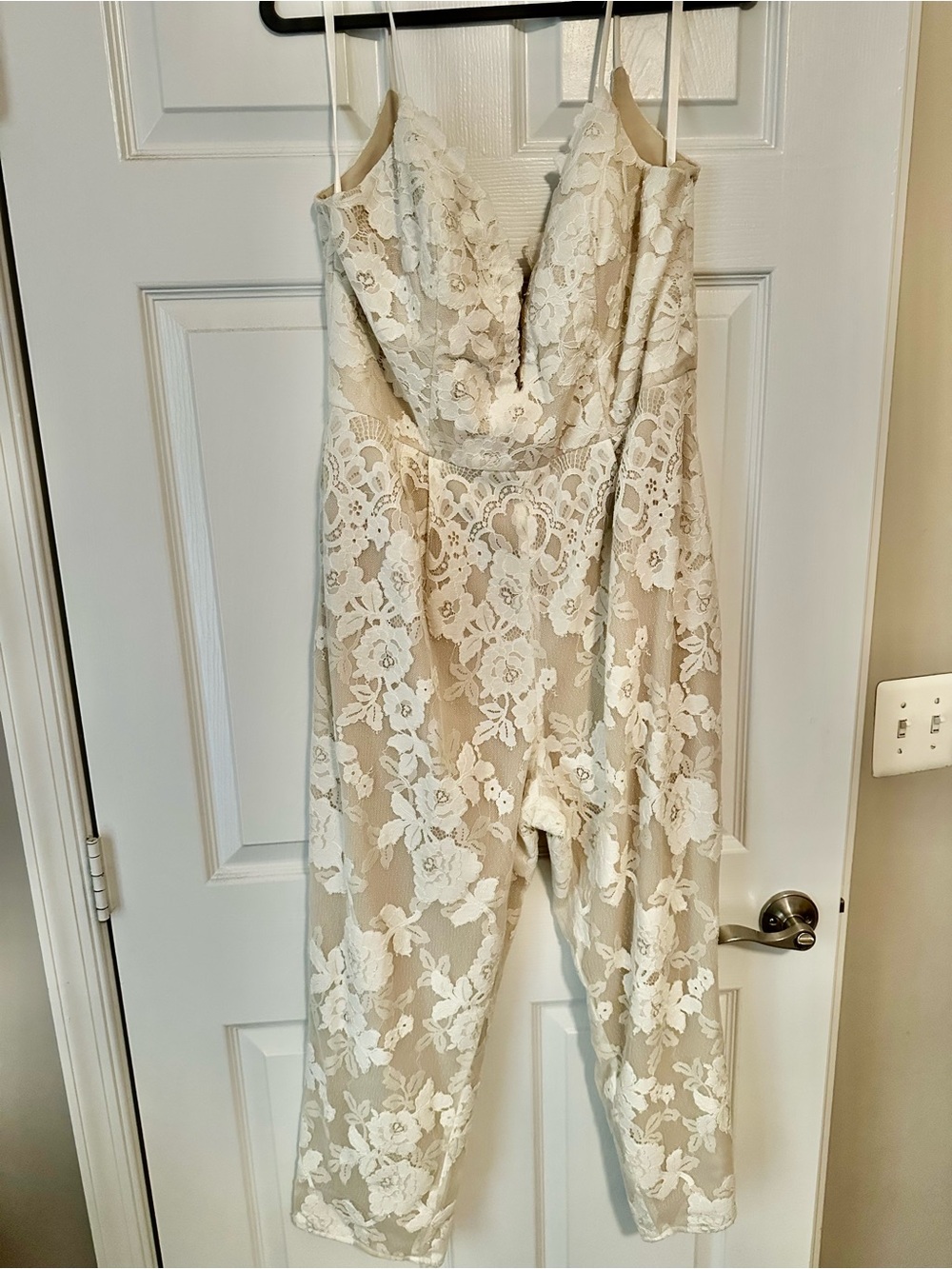 BHLDN x Hayley Paige  Women’s Ivory & Nude Lace Wedding Jumpsuit